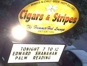 Marquee with Edward Shanahan at Cigars and Stripes in Berwyn, IL